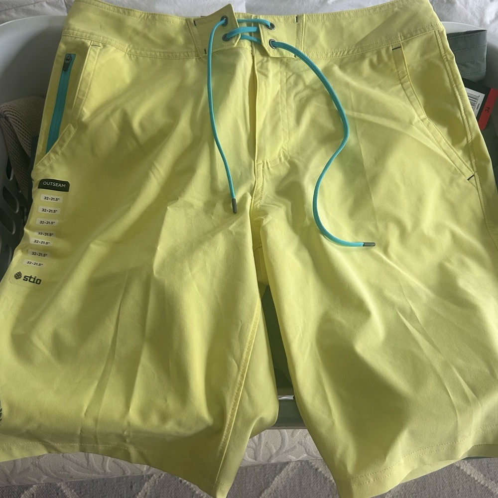 Stio Yellow Board Shorts Athletic Swimwear